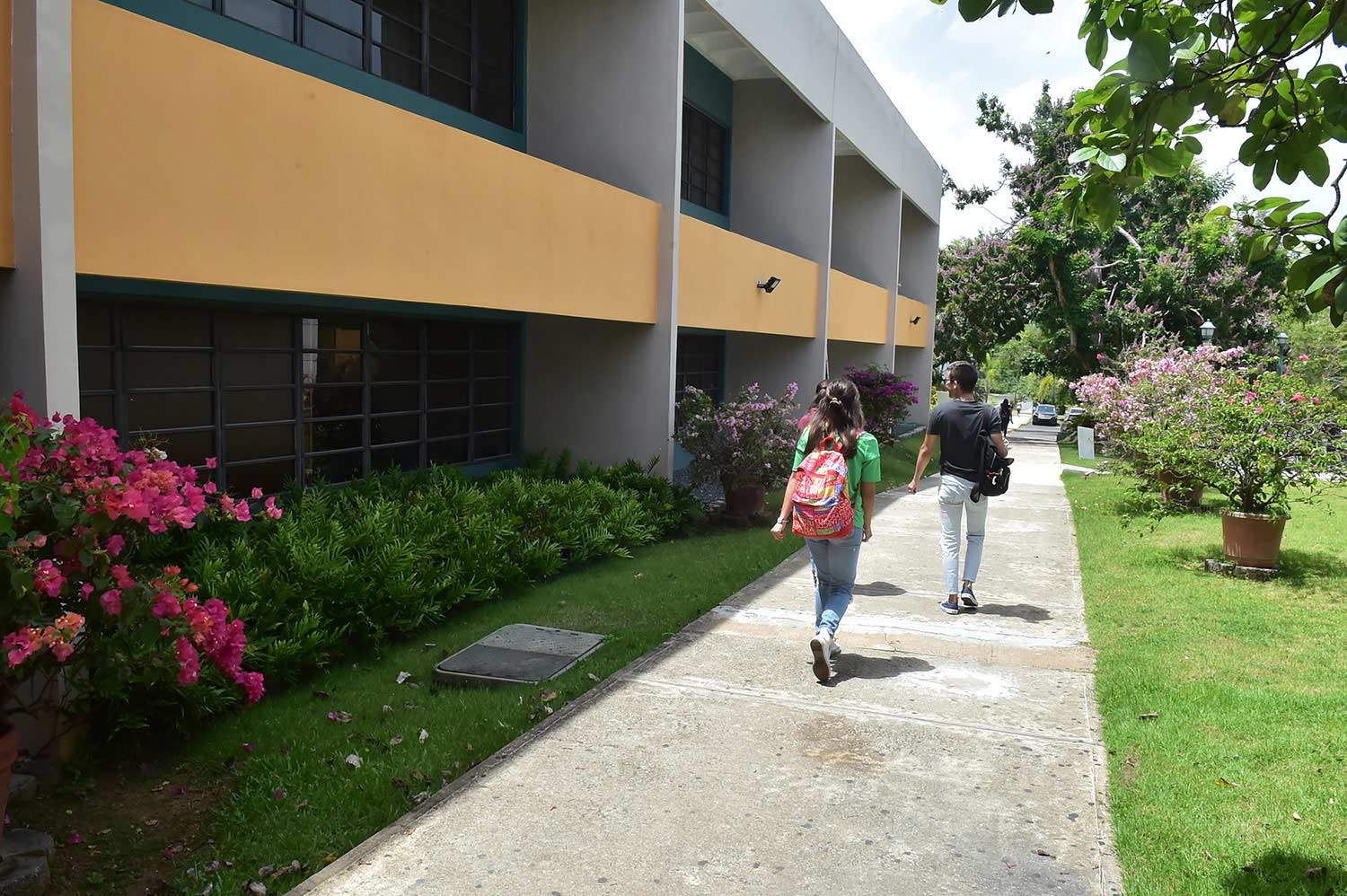 Estudiantes caminando